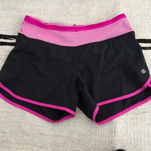 Dark charcoal/black and hot pink lulu shorts!